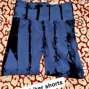 Blue and Black Men's Biker Shorts